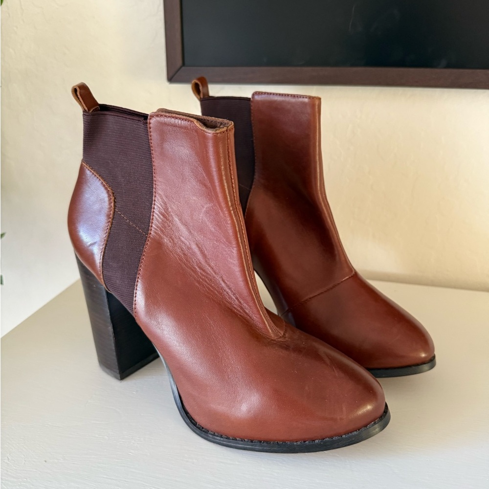 Topshop Chestnut Heeled Boots